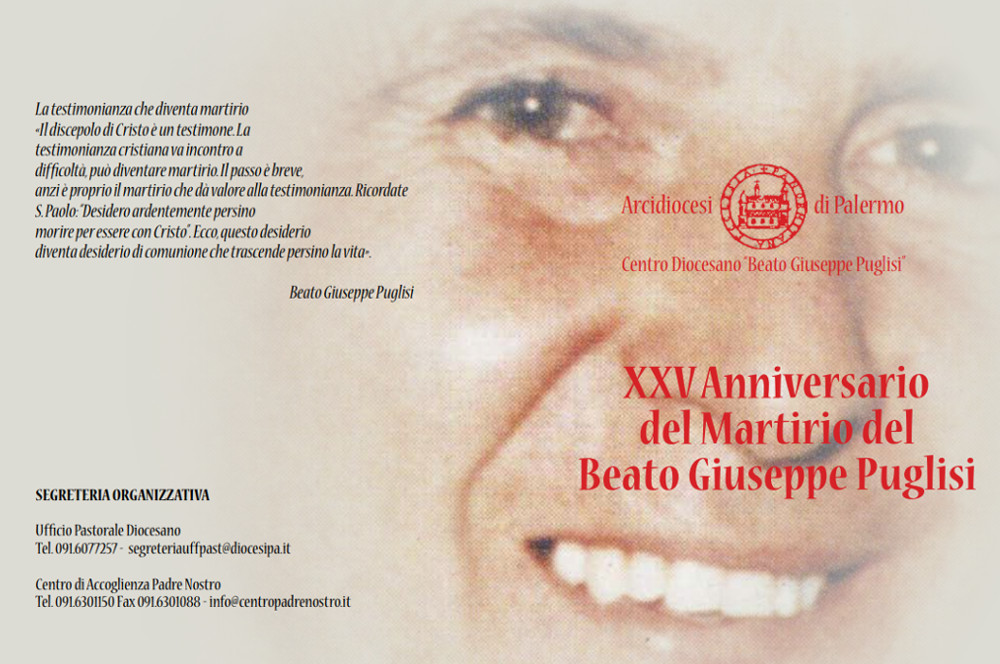 Programma del XXV Anniversario del martirio del Beato Giuseppe Puglisi