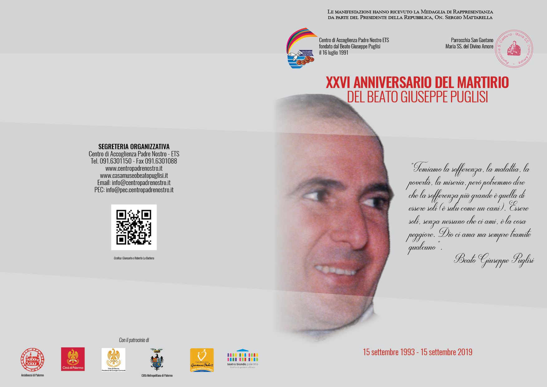 XXVI anniversario del martirio del Beato Giuseppe Puglisi