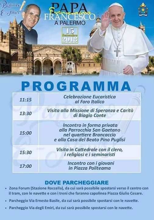 Programma visita del Papa